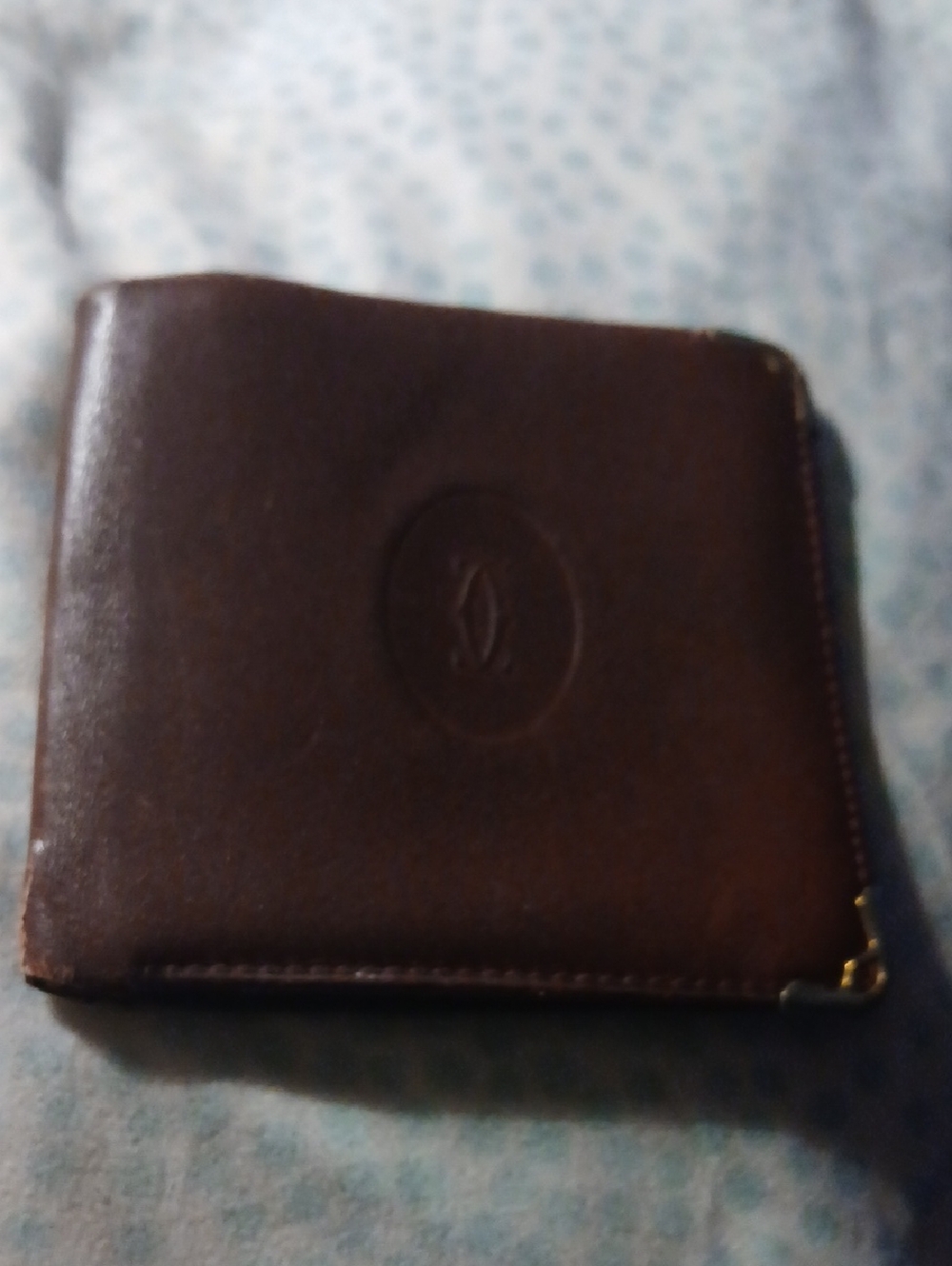 CARTIER 1990s Vintage Bifold Wallet Burgundy Leather See Pictures